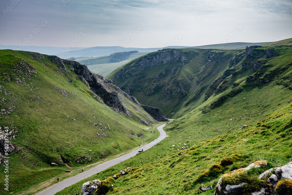 Fototapeta premium Winnats Pass in Peak District National Park in England ,April 2022.