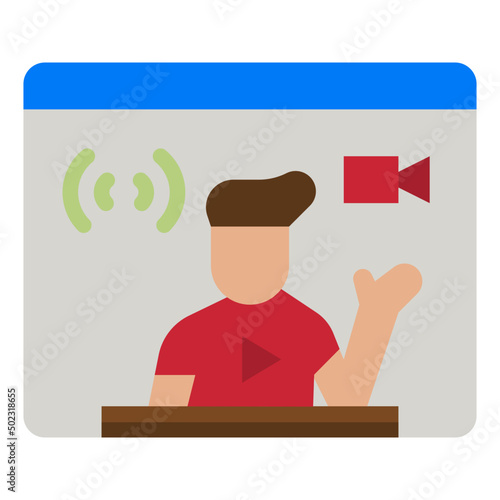 youtuber flat icon