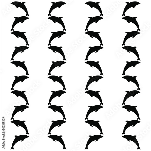 Dolphin Motif Pattern. Vector Illustration 