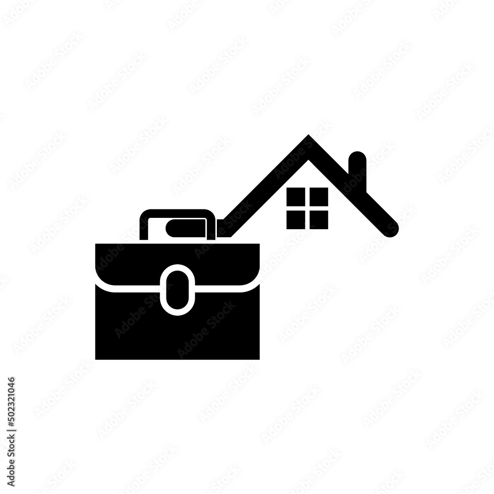Working at home icon isolated on white background Working at home icon isolated on white background