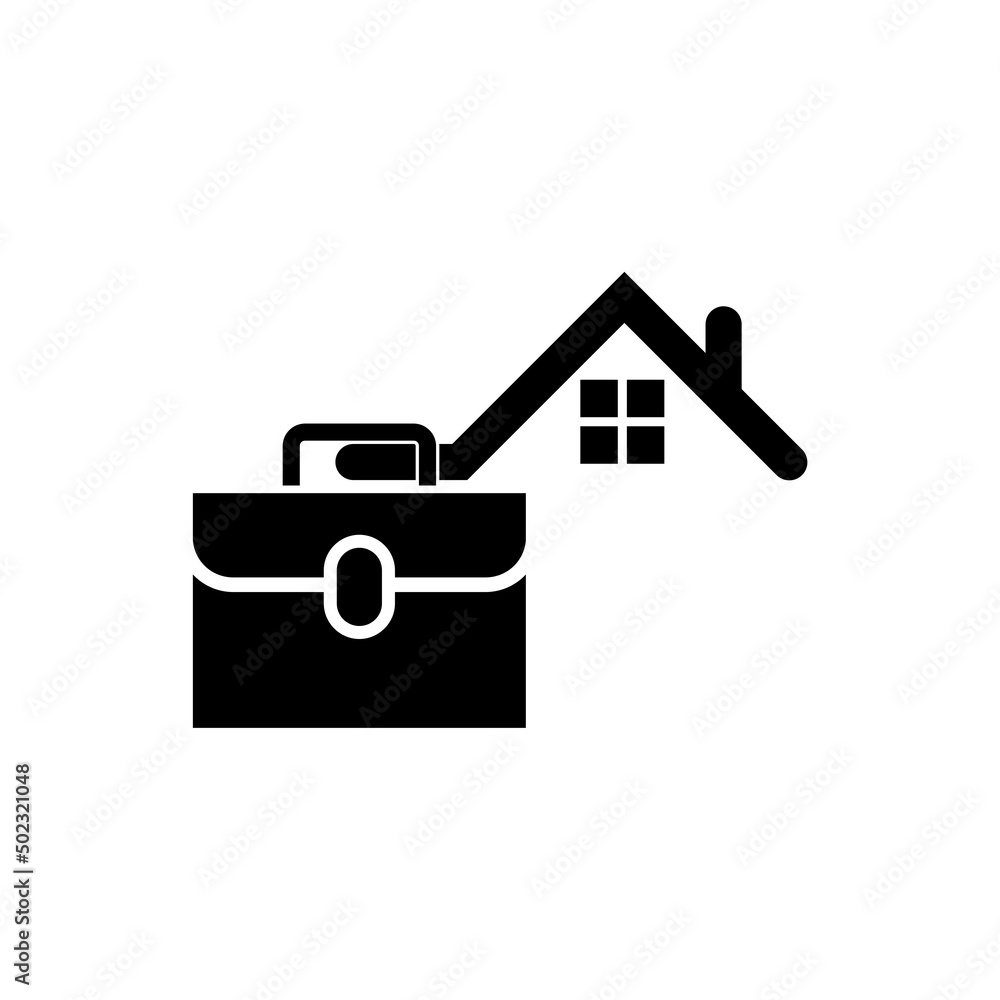 Working at home icon isolated on white background Working at home icon isolated on white background