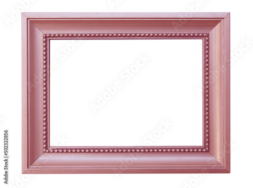 pink wooden frame isolated on white