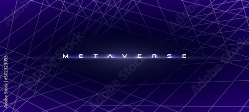 Metaverse abstract background with perspective grids in the different dimensions, virtual cyber space.