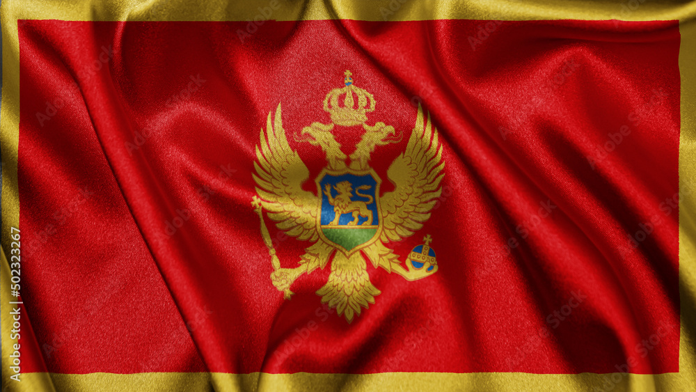 Close up realistic texture fabric textile silk satin flag of Montenegro waving fluttering background. National symbol of the country. 13th of July, Happy Day concept
Close up realistic texture fabric textile silk satin flag of Montenegro waving fluttering background. National symbol of the country. 13th of July, Happy Day concept