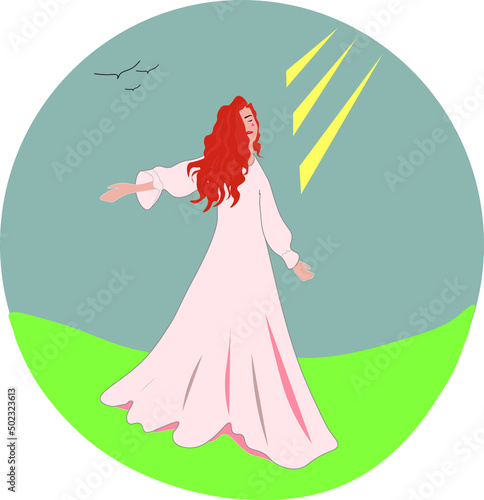 girl in a dress SUNLIGHT RELAX CHILL