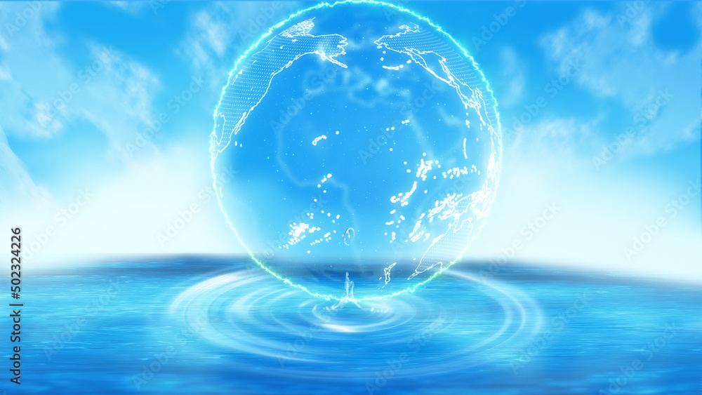 水面と波紋_環境_SDGa_ECOイメージ 水面と波紋_環境_SDGa_ECOイメージ