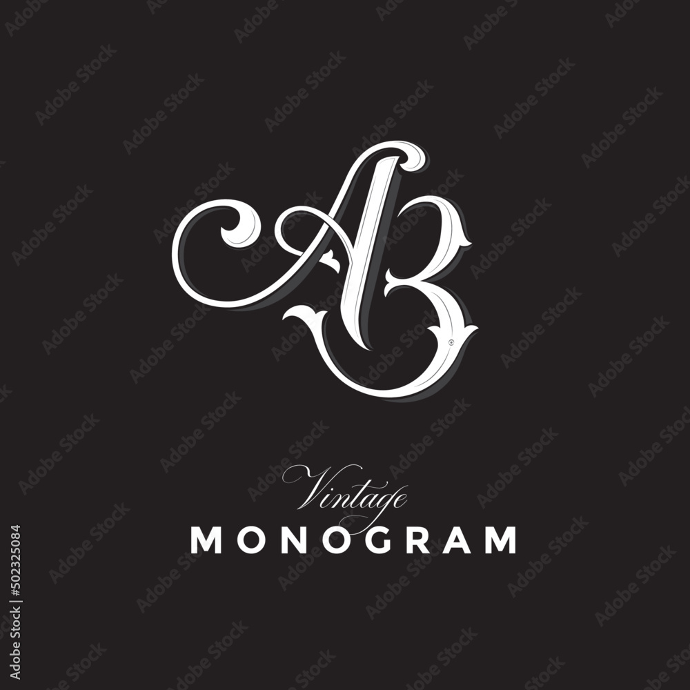 Fototapeta premium Vintage Logos based on AB Monogram