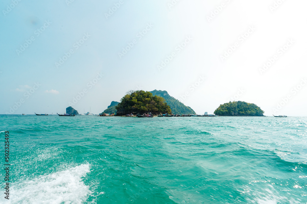 Fototapeta premium rocky mountain island in the sea