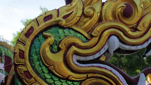 Wallpaper Mural Giant Golden Thai Serpent of the Buddha Wat Plai Laem Koh Samui Thailand Torontodigital.ca