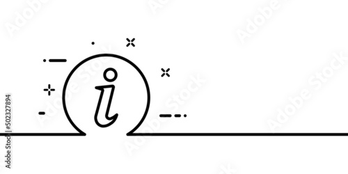 Information line icon. Letter I in a circle. Help or information button. One line style. Vector line icon for Business and Advertising