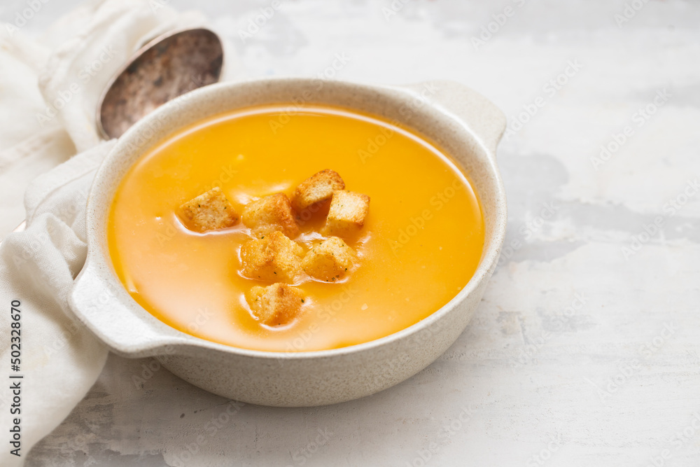 vegetable soup with crackers in white bowl on ceramic vegetable soup with crackers in white bowl on ceramic