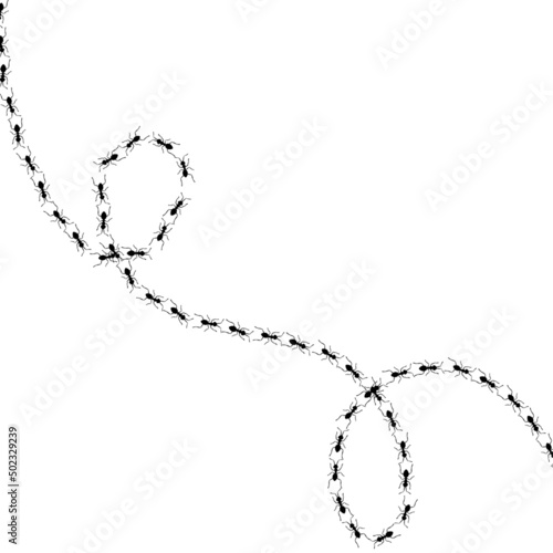 Vector Ants Teamwork Concept. Little insects background