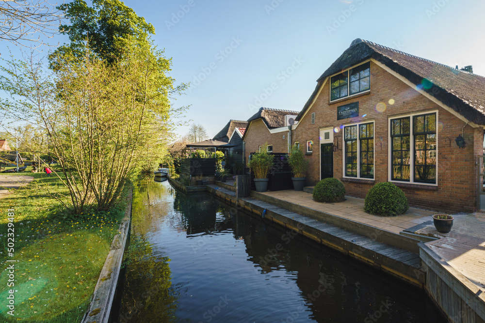 Landscapes of the famous Giethoorn village in Netherlands