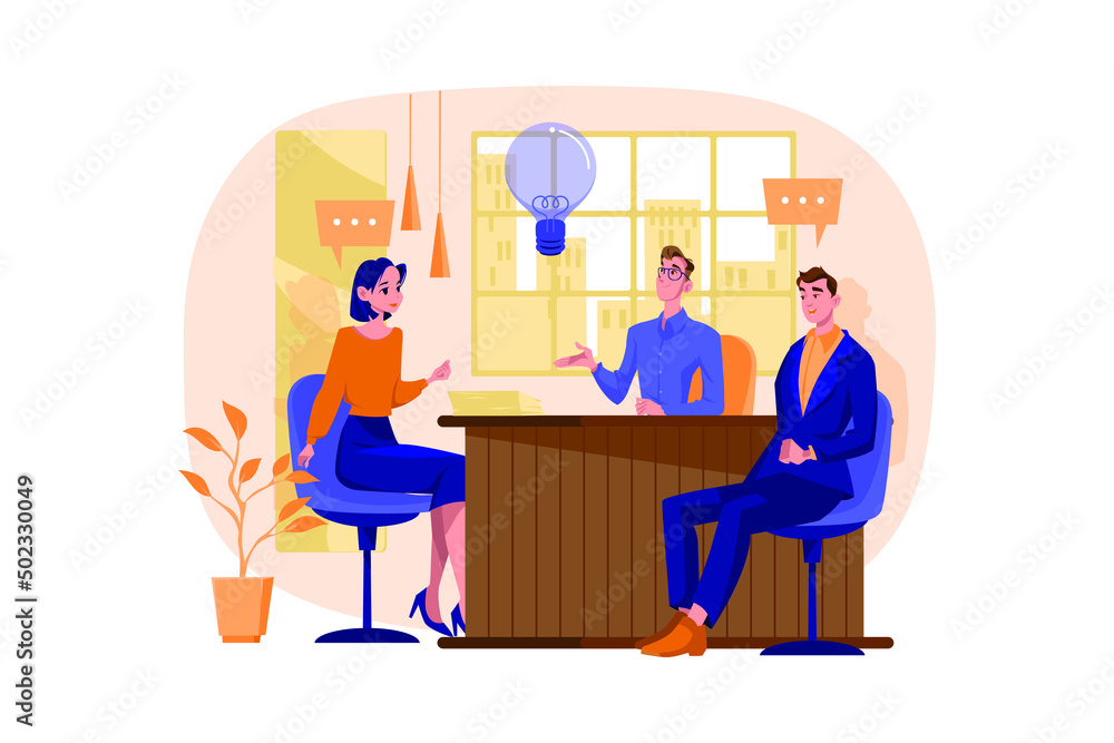 Business Activities Illustration concept. Flat illustration isolated on white background