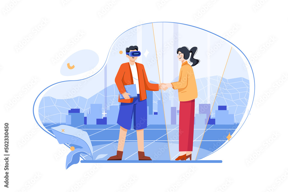 Experience Metaverse illustration concept Experience Metaverse illustration concept