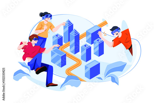 Experience Metaverse illustration concept