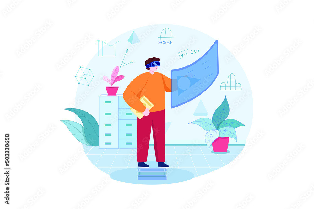Experience Metaverse illustration concept Experience Metaverse illustration concept
