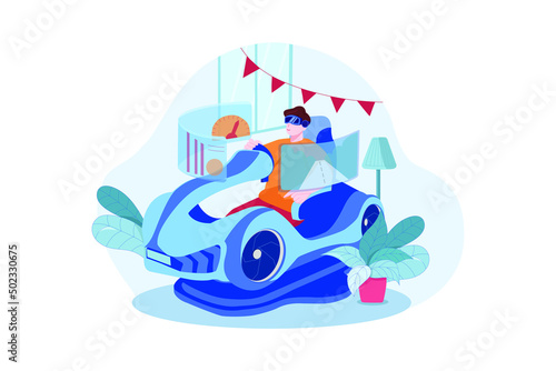 Experience Metaverse illustration concept