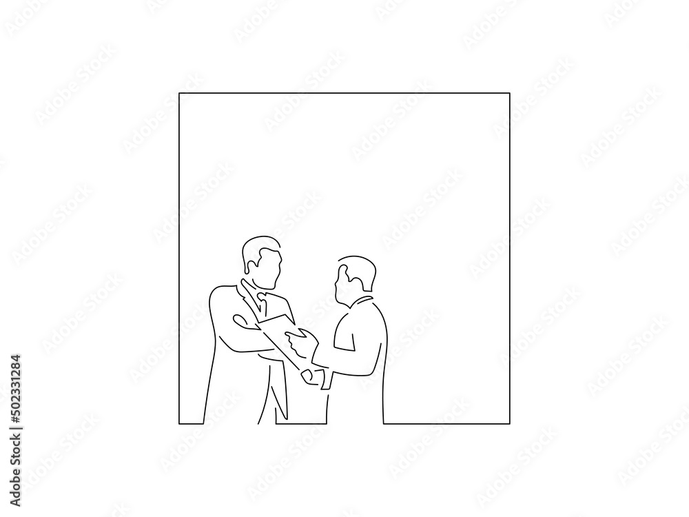 Company work team in line art drawing style. Composition of a group of business people doing their job. Black linear sketch isolated on white background. Vector illustration design. Company work team in line art drawing style. Composition of a group of business people doing their job. Black linear sketch isolated on white background. Vector illustration design.
