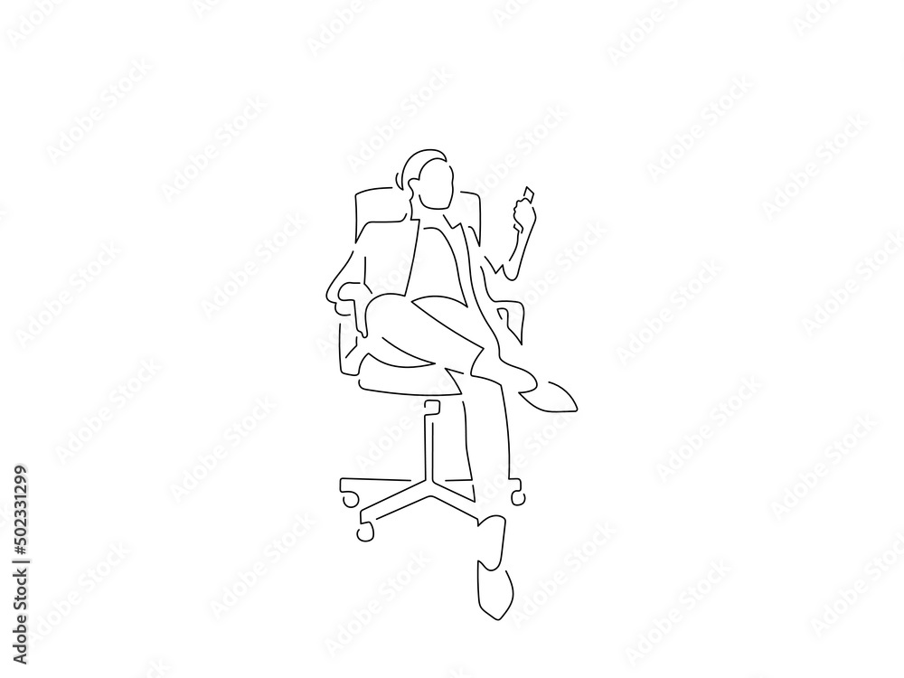 Company businesswoman in line art drawing style. Composition of worker woman. Black linear sketch isolated on white background. Vector illustration design. Company businesswoman in line art drawing style. Composition of worker woman. Black linear sketch isolated on white background. Vector illustration design.