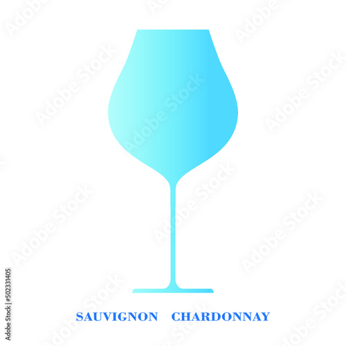 Wine glass for white wine. Object. Vector illutration.