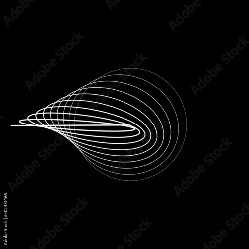 Abstract oval Lines Background with geometric circles . Vector rotating ellipse Line Design . Poster template . Concentric circles logo .Minimal art 
