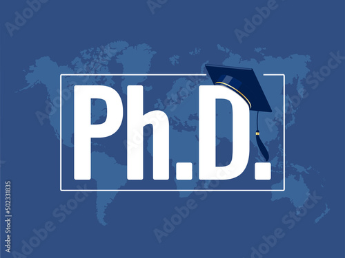 Принти на полотні PhD degree symbol with graduation hat