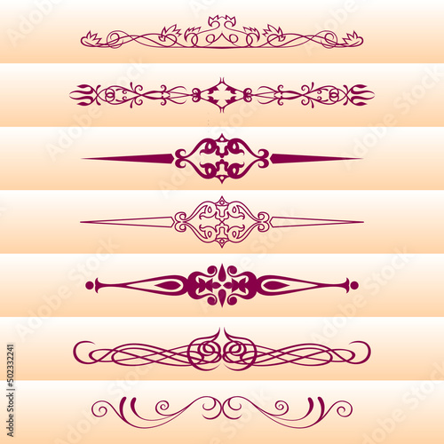 set of ornamental elements for design