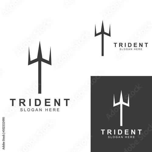 Trident logo using a design concept vector illustration template.