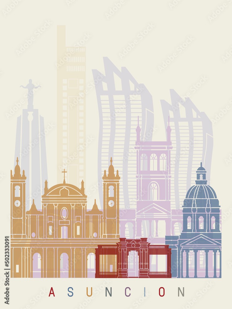Asunción skyline poster