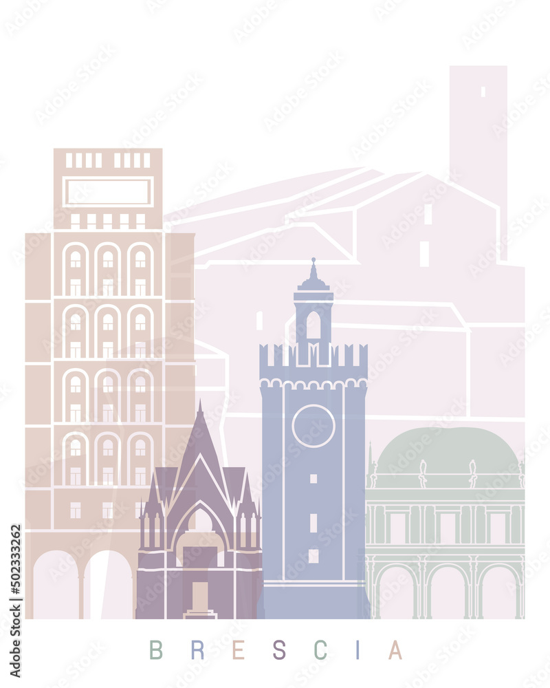 Brescia skyline poster Pastel