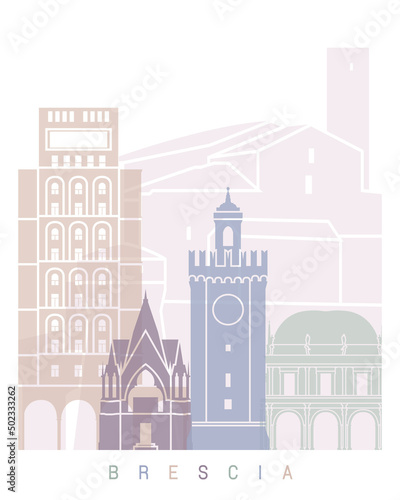 Brescia skyline poster Pastel