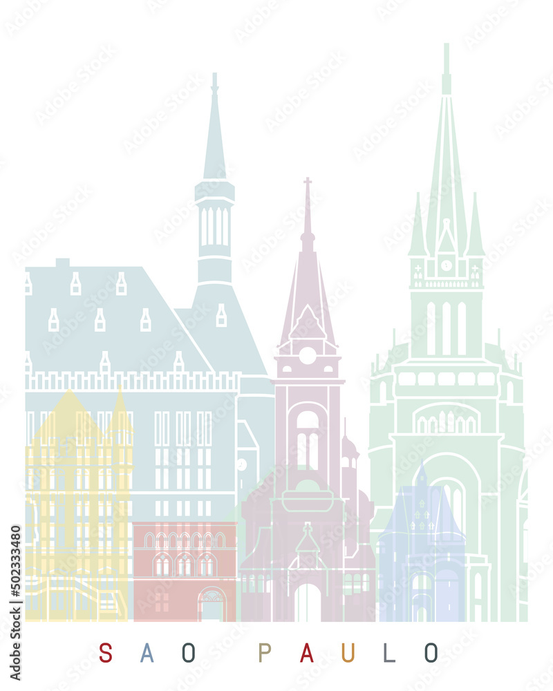Obraz premium Sao paulo skyline poster pastel