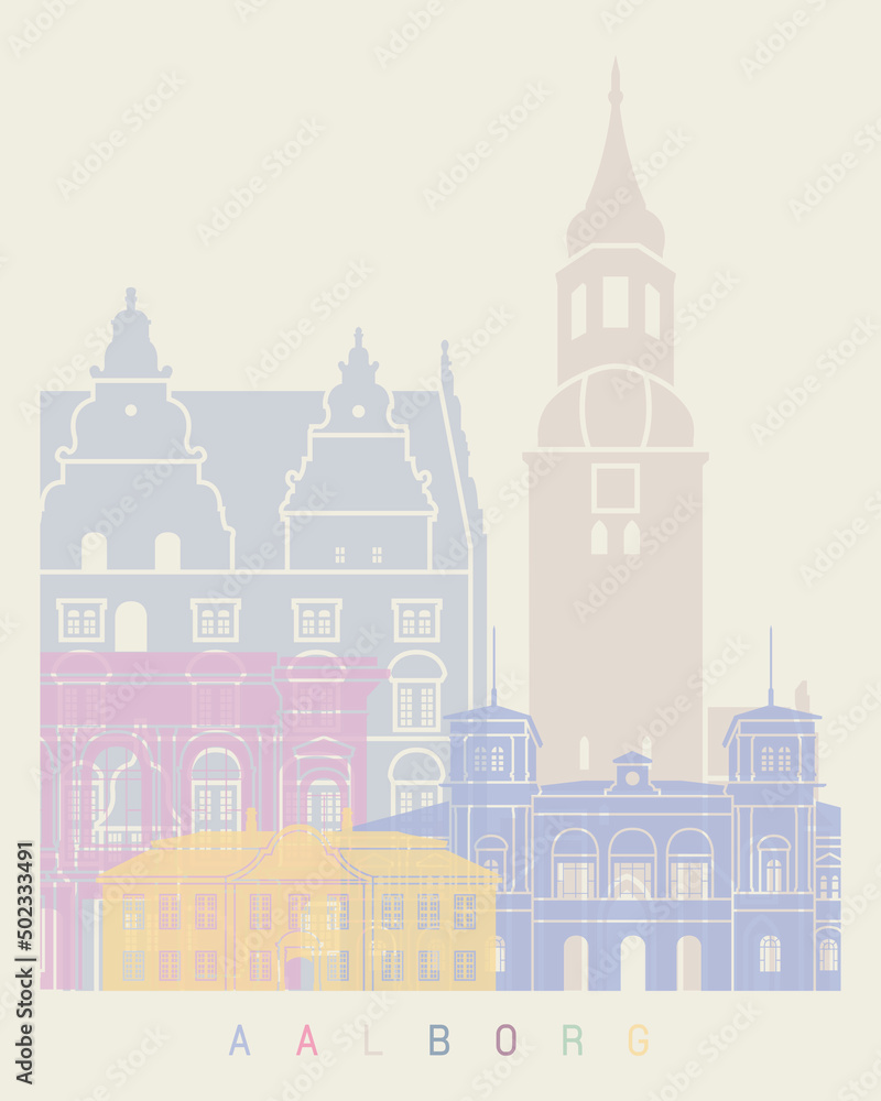 Aalborg skyline poster pastel