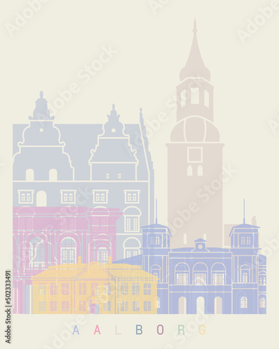 Aalborg skyline poster pastel