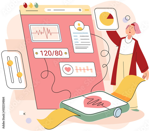 Online medical consultation and support metaphor. Online doctor. Healthcare services, Ask doctor. Tele medicine e-health service. Therapist videocalling phone screen. Diagnosis treatment of patients
