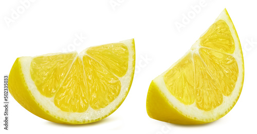 Lemon fruit. Collection organic lemon isolated on white background. Lemon with clipping path