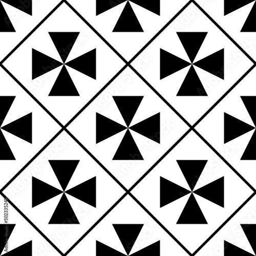 black white ethnic geometric tribal fabric pattern     