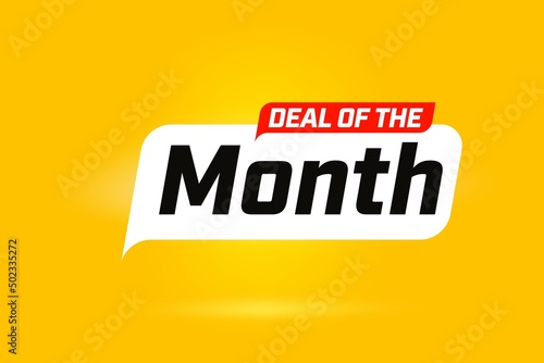 Month sale banner for retail marketing. Deal of month sale promotion. Special offer during month clearance vector illustration