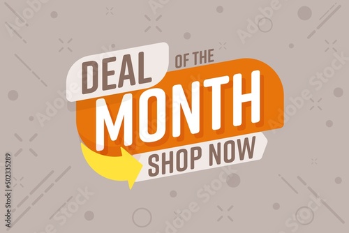 Month special offer sticker badge for sale banner. Deal of month promotion vector illustration