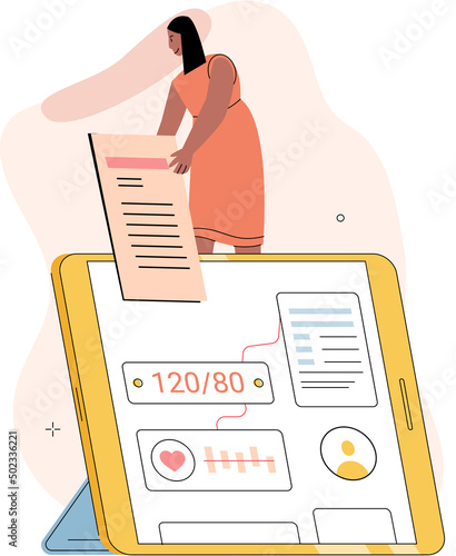 Online medical consultation and support. Online doctor. Healthcare services. Ask doctor. Tele medicine e-health service. Diagnosis and treatment of patients remotely by communicating with gadgets