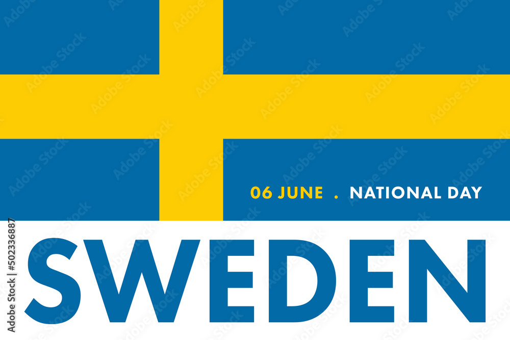Obraz premium Sweden National Day. Happy Independence day of Sweden flag background illustration