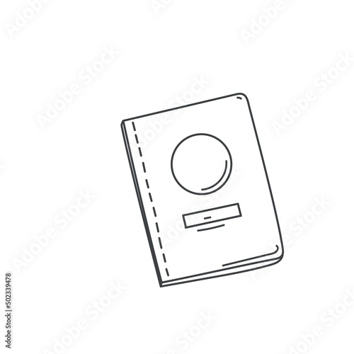 Passport outline icon. Document, sketch vector illustration