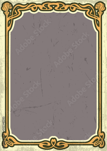 Art Nouveau Modern Style Frame. 1920s - 1930s Vintage Background Design