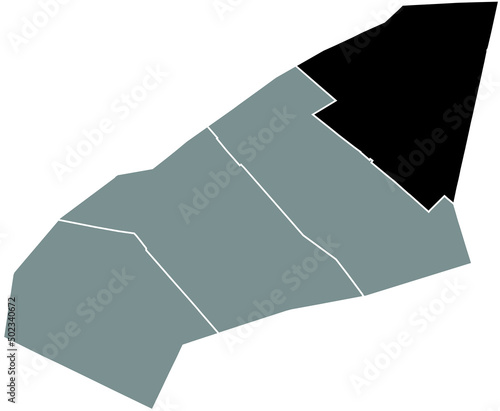 Fotografie Black flat blank highlighted location map of the ÉPINETTES QUARTER inside gray a