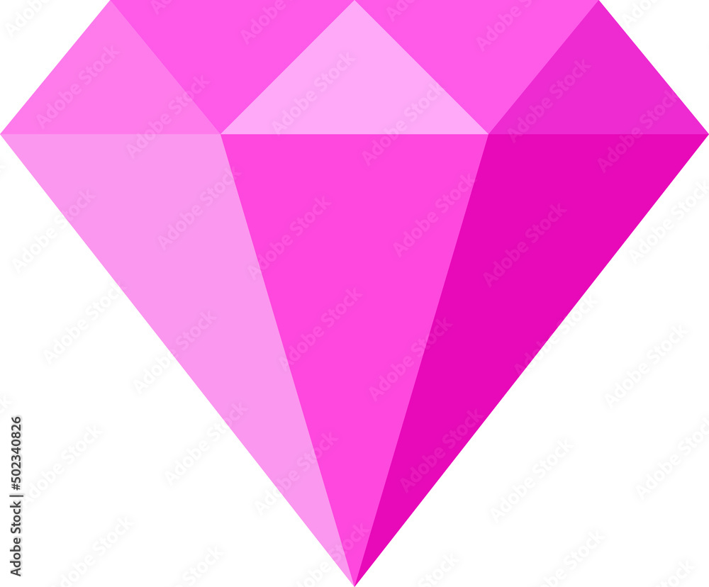 Pink diamond with pink facets in different shades Pink diamond with pink facets in different shades