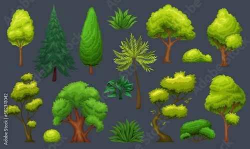 Canvas-taulu Trees and bushes