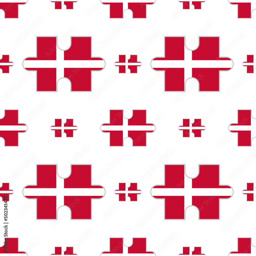 Fototapeta premium denmark flag puzzle pieces pattern on white background. vector illustration