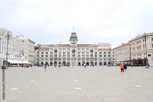 Port of Trieste, Italy, Europe. Famous square.