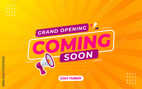 Grand opening coming soon sale poster sale banner design template with editable text